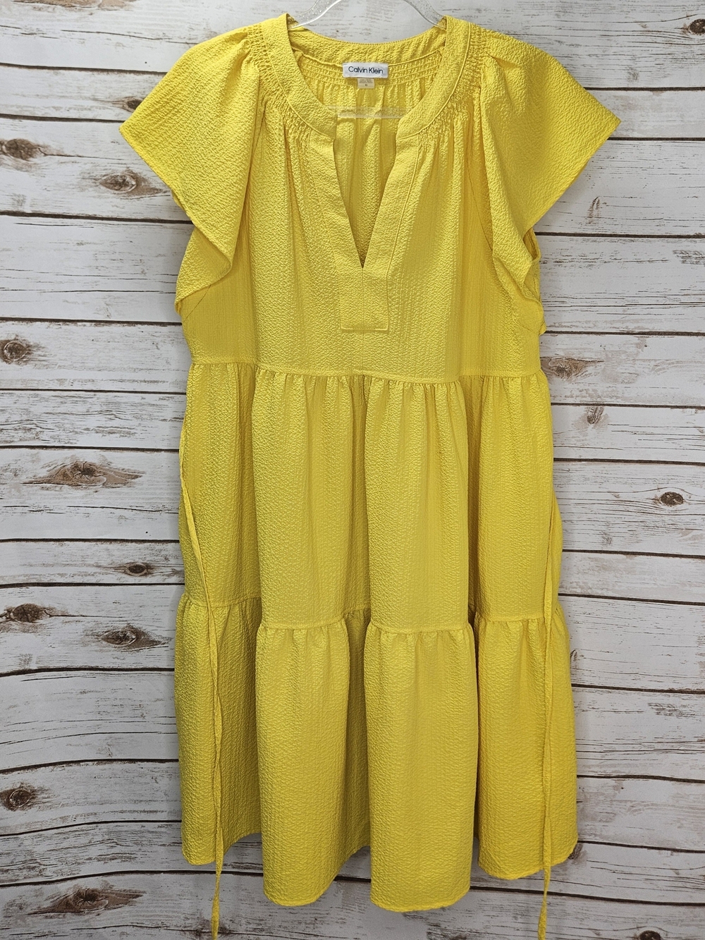 Calvin Klein Yellow Sun Dress With Pockets Size 10